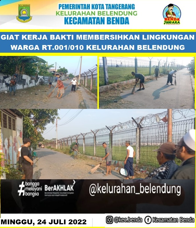 Giat Kerja Bakti Membersihkan Lingkungan Warga RT 001/010 Kelurahan Belendung