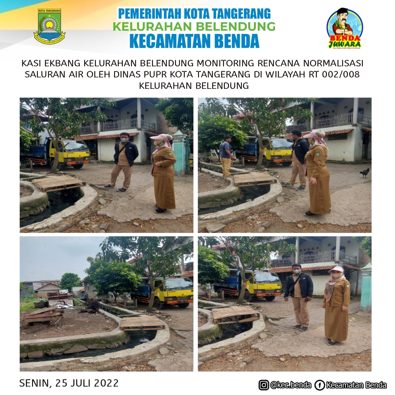 Monitoring Rencana Normalisasi Saluran Air oleh Dinas PUPR Kota Tangerang di Wilayah RT 002/008 Kelurahan Belendung