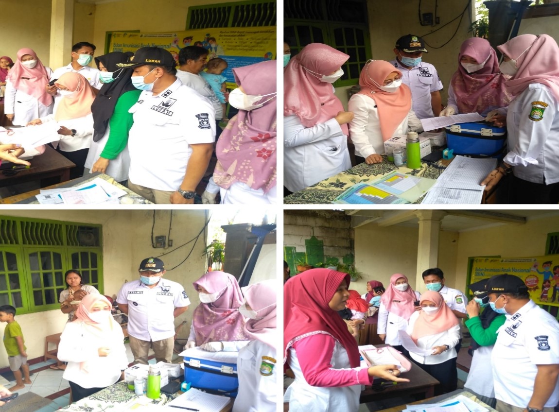 KEPALA DINAS KESEHATAN KOTA TANGERANG MONITORING BULAN IMUNISASI ANAK NASIONAL (BIAN) DI POSYANDU MAKMUR VII RW 007
