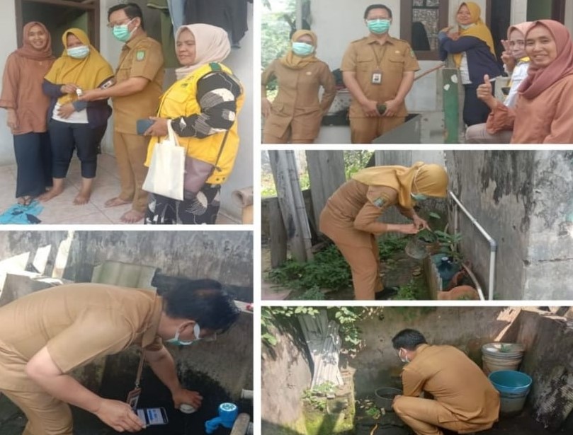 Pemeriksaan Jentik Nyamuk di wilayah RT 001/008